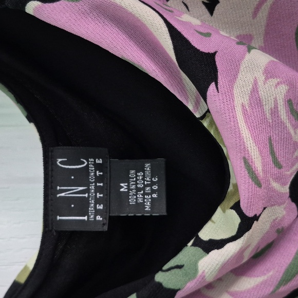 INC International Concepts Women's Floral Sleeveless Top - Pink and Green - Picture 2 of 4